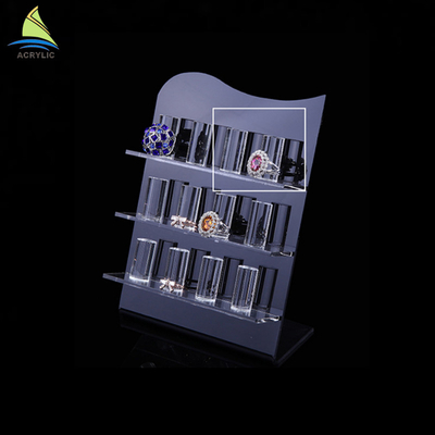 3 ชั้น Clear Stand แสดงเครื่องประดับแสดงแหวนคริลิค