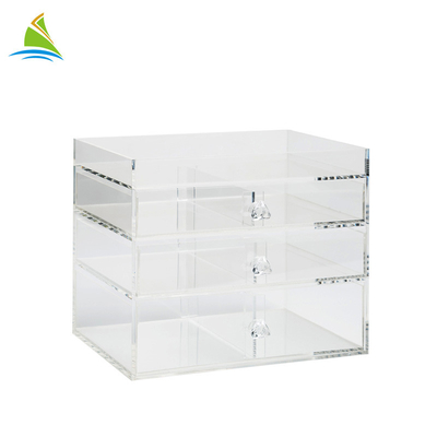 3 - ชั้นพลาสติก Acrylic แต่งหน้า Acrylic แต่งหน้า Stand ความแข็งสูง
