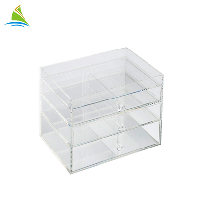 3 - ชั้นพลาสติก Acrylic แต่งหน้า Acrylic แต่งหน้า Stand ความแข็งสูง