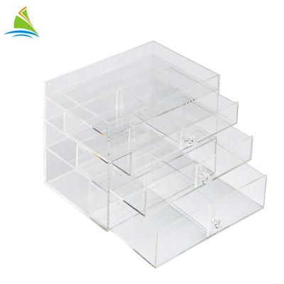 3 - ชั้นพลาสติก Acrylic แต่งหน้า Acrylic แต่งหน้า Stand ความแข็งสูง