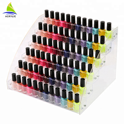 Tiered Acrylic Cosmetic Display วัสดุอะคริลิคเล็บออแกไนเซอร์ขวดรองพื้น