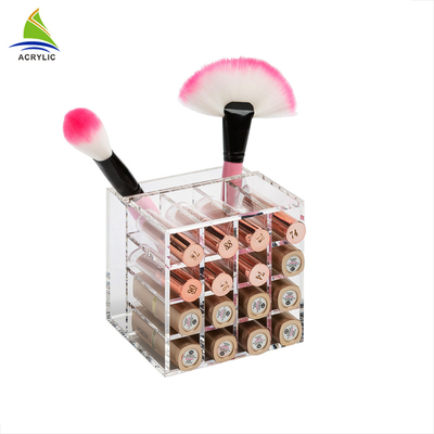 เคาน์เตอร์เครื่องสำอางค์คริลิคเครื่องสำอางค์ Acrylic Cosmetic Lipstick Organizer