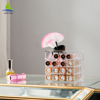 เคาน์เตอร์เครื่องสำอางค์คริลิคเครื่องสำอางค์ Acrylic Cosmetic Lipstick Organizer