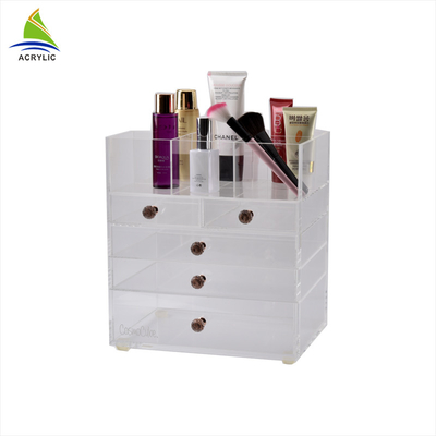 ตู้โชว์เครื่องสำอางค์ Acrylic สีขาวลิ้นชักอะคริลิค