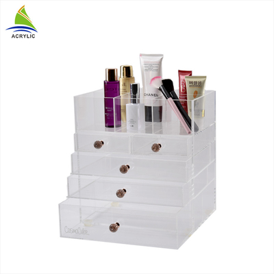 ตู้โชว์เครื่องสำอางค์ Acrylic สีขาวลิ้นชักอะคริลิค