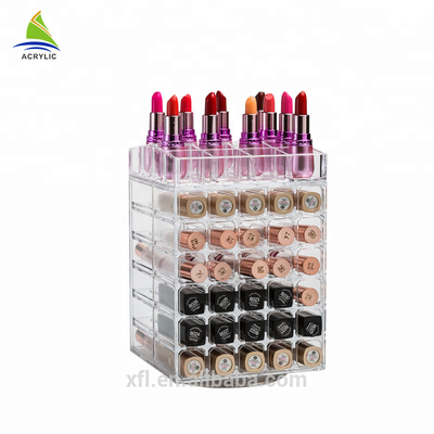 เครื่องสำอางคริลิคที่กำหนดเองผู้ถือลิปสติกใสกล่องใส่เครื่องสำอางค์ Acrylic Makeup Holder Box