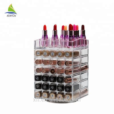 เครื่องสำอางคริลิคที่กำหนดเองผู้ถือลิปสติกใสกล่องใส่เครื่องสำอางค์ Acrylic Makeup Holder Box