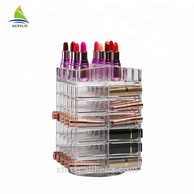 เครื่องสำอางคริลิคที่กำหนดเองผู้ถือลิปสติกใสกล่องใส่เครื่องสำอางค์ Acrylic Makeup Holder Box