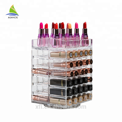 เครื่องสำอางคริลิคที่กำหนดเองผู้ถือลิปสติกใสกล่องใส่เครื่องสำอางค์ Acrylic Makeup Holder Box