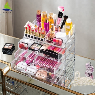 Custom 3 ลิ้นชักใส Acrylic Makeup Organizer