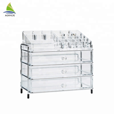 Custom 3 ลิ้นชักใส Acrylic Makeup Organizer