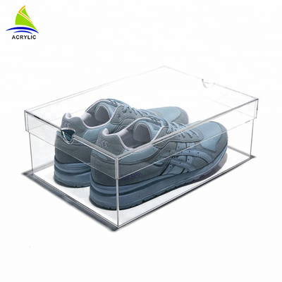 กล่องของขวัญคริลิคโปร่งใสกล่องรองเท้าอะครีลิก Plexiglass พร้อมฝาปิด