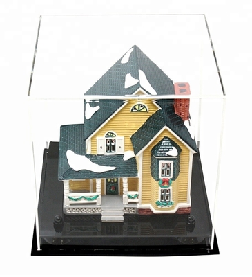 กล่องอคริลิคที่กำหนดเองรุ่นบ้านเดี่ยว Cube Silk Screen Printing