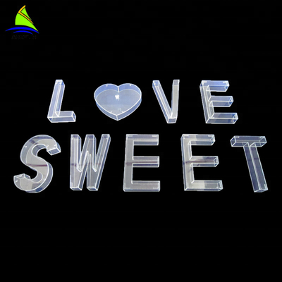 กุหลาบสีอะคริลิคใสกล่องความหนาที่กำหนดเองด้วย &quot;Love Sweet Letter&quot;