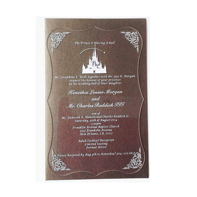 กรอบรูปอะคริลิคที่ชัดเจนอะคริลิบัตรเชิญงานแต่งงานสีดำ