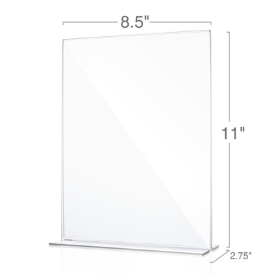 Tabletop Acrylic Table Tent ผู้ถือป้ายตารางอะคริลิคยืนคริสตัลขัด
