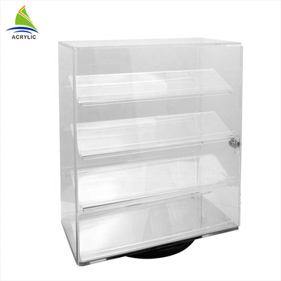 ขายปลีกคริลิคกรณีกรณี Plexiglass ชั้นตู้โชว์คริสตัลขัด