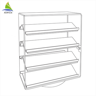 ขายปลีกคริลิคกรณีกรณี Plexiglass ชั้นตู้โชว์คริสตัลขัด