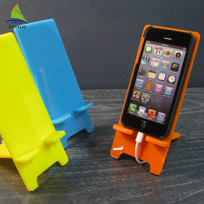 ร้านค้าคริลิคที่มีสีสันแสดง Perspex โทรศัพท์มือถือคริลิคแสดงผู้ถือ