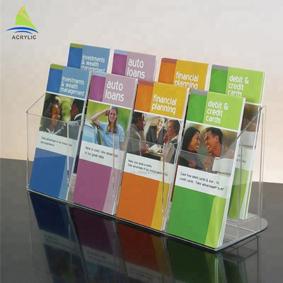 กระเป๋าใส่นามบัตรอะคริลิคใส A4 A5 Countertop Brochure