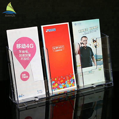 กระเป๋าใส่นามบัตรอะคริลิคใส A4 A5 Countertop Brochure
