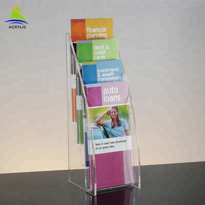 กระเป๋าใส่นามบัตรอะคริลิคใส A4 A5 Countertop Brochure