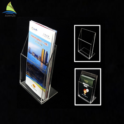 ผู้ถือครองโบรชัวร์อะคริลิคกล่องถาดใส่กระดาษนิล