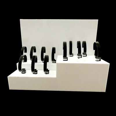 3mm สีขาวร้านอะคริลิแสดง / เคาน์เตอร์นาฬิกาแสดงยืนของ