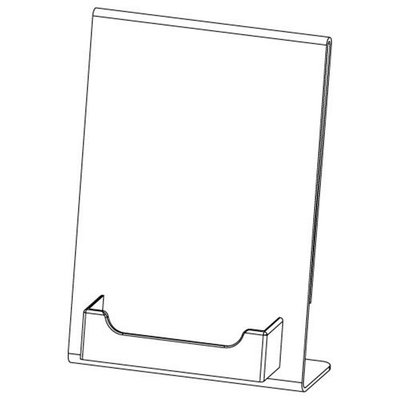 5 &quot;X 7&quot; Lucite ลูกแก้วคริลิคเป๋แทรกผู้ถือป้ายที่มีกระเป๋านามบัตร