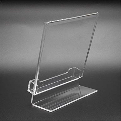 5 &quot;X 7&quot; Lucite ลูกแก้วคริลิคเป๋แทรกผู้ถือป้ายที่มีกระเป๋านามบัตร