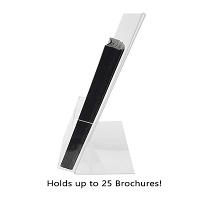 Acrylic Slant Back Insert Holder Sign Holder 8.5 X 11 นิ้วพร้อมโบรชัวร์โบรชัวร์