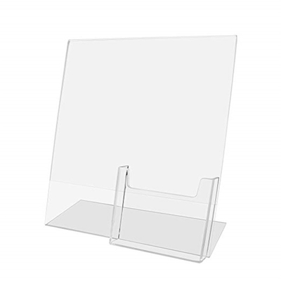 Acrylic Slant Back Insert Holder Sign Holder 8.5 X 11 นิ้วพร้อมโบรชัวร์โบรชัวร์
