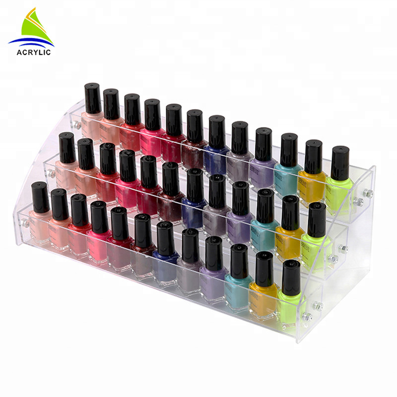 Tiered Acrylic Cosmetic Display วัสดุอะคริลิคเล็บออแกไนเซอร์ขวดรองพื้น