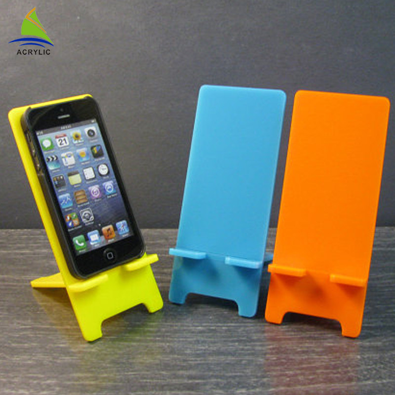 ร้านค้าคริลิคที่มีสีสันแสดง Perspex โทรศัพท์มือถือคริลิคแสดงผู้ถือ
