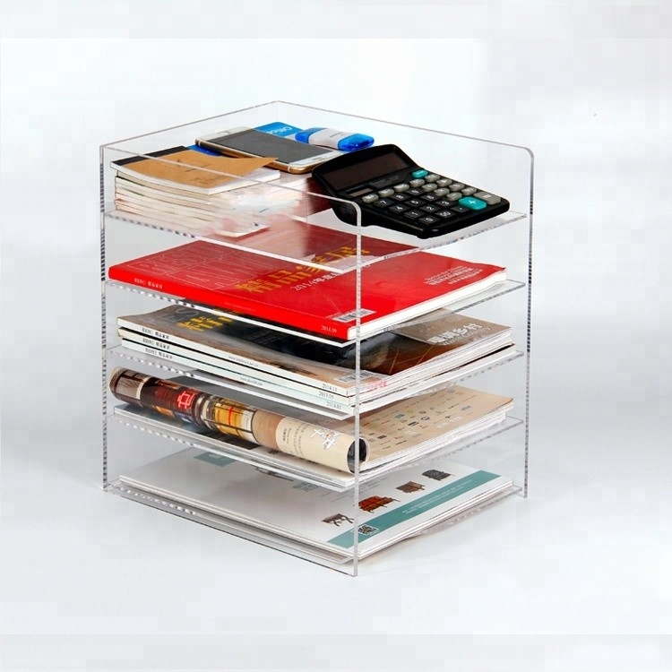 ผู้ถือโบว์ช็อปแฟชั่น Acrylic Book Storage Box