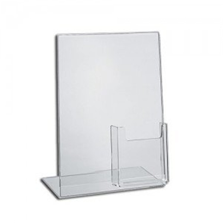 Acrylic Slant Back Insert Holder Sign Holder 8.5 X 11 นิ้วพร้อมโบรชัวร์โบรชัวร์